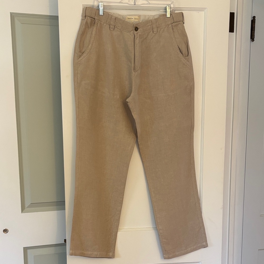 The Territory Ahead Men's Linen Pants in Beige